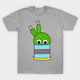 Cute Cactus Design #210: Beaver Tail Cactus In Cute Pot T-Shirt